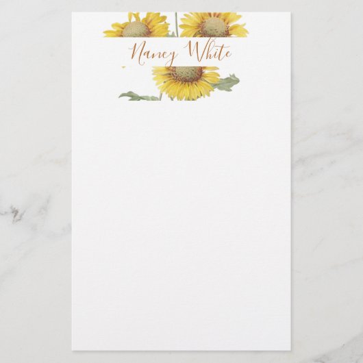 Sonnenblumen personalisiert briefpapier (Vorderseite)