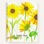 Sonnenblumen Personalisiert Individuelle Name Jour Notizblock (Vorderseite)