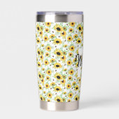 Sonnenblumen Personalisiert Monogram Thermobecher (Vorderseite)