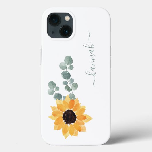 Sonnenblumen Personalisiert Name Case-Mate iPhon iPhone Hülle (Rückseite)