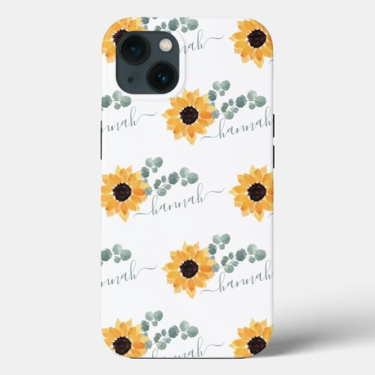 Sonnenblumen Personalisiert Name Case-Mate iPhone Hülle (Rückseite)
