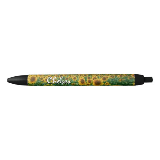 Sonnenblumen Personalisiert Pen Individuelle Name Kugelschreiber (Vorderseite)
