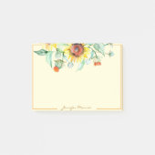 Sonnenblumen personalisiert post-it klebezettel (Vorderseite)