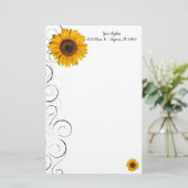 Sonnenblumen Personalisiert Stationery Briefpapier (Stehend Vorderseite)