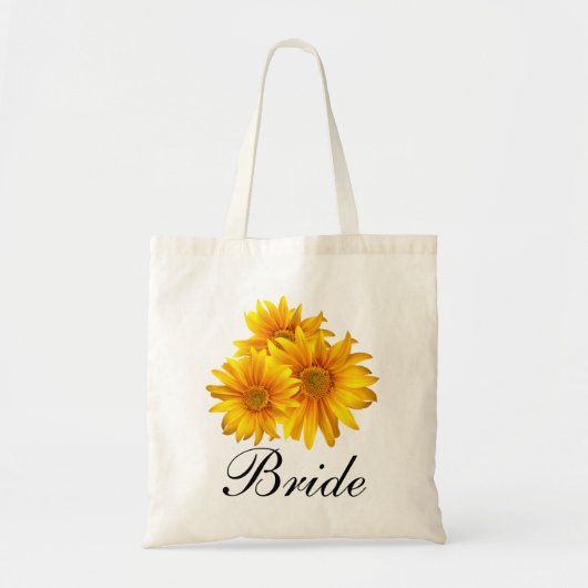 Sonnenblumen Personalisierte Brautblüten Hochzeit Tragetasche (Vorne)