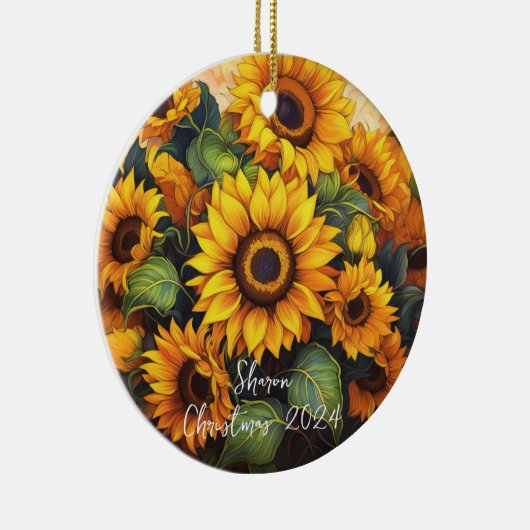 Sonnenblumen Personalisierte Einrichtung Keramik Ornament (Rechts)