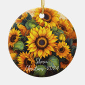 Sonnenblumen Personalisierte Einrichtung Keramik Ornament (Vorne)