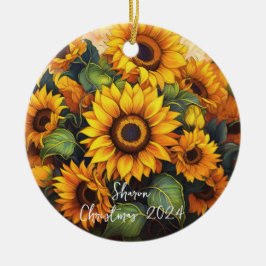 Sonnenblumen Personalisierte Einrichtung Keramik Ornament