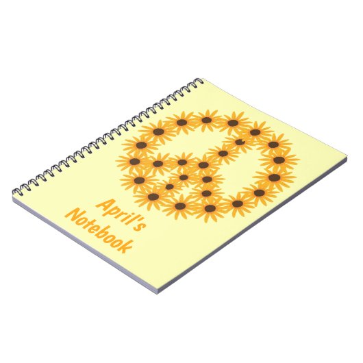 Sonnenblumen - Personalisierte Notebooks Notizblock (Linke Seite)