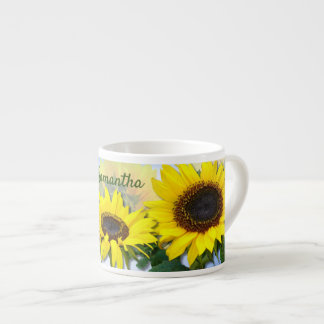 Sonnenblumen Personalisierter Text Espressotasse