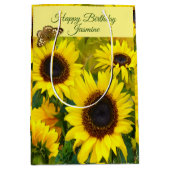 Sonnenblumen Persönlich Mittlere Geschenktüte (Vorderseite)