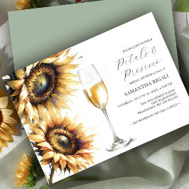 Sonnenblumen Petals & Prosecco Brautparty Einladun