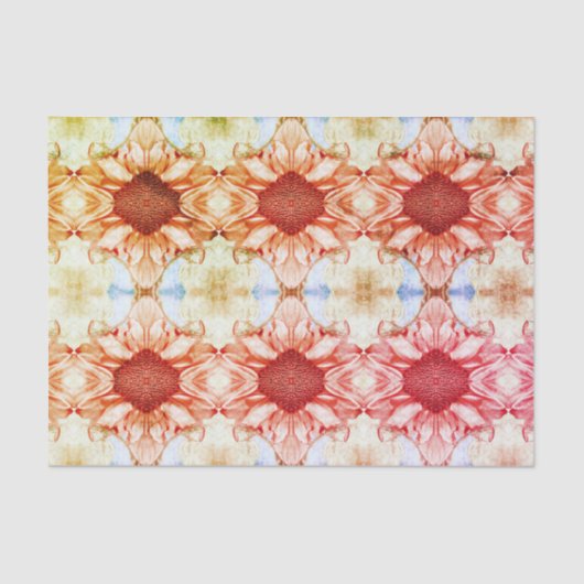 Sonnenblumen Pfirsich Pink Floral Wasserfarbe Rust Seidenpapier (Vorderseite)