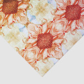 Sonnenblumen Pfirsich Pink Floral Wasserfarbe Rust Seidenpapier (Ausschnitt)