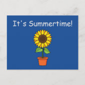 Sonnenblumen-Pflanze in Pot Personalize Feiertagspostkarte (Vorderseite)