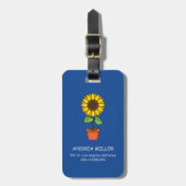 Sonnenblumen-Pflanze in Pot Personalize Gepäckanhänger (Vorderseite vertikal)