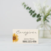 Sonnenblumen-Pflege: Vorlage für Visitenkarten für Visitenkarte (Stehend Vorderseite)