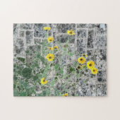 Sonnenblumen PHL Rowhouse Stone Grau Foto Art Puzzle (Horizontal)