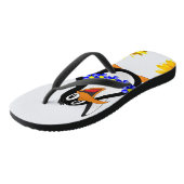 Sonnenblumen Pinguin Floral Flip Flops Badesandalen (Schrägansicht)