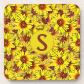 Sonnenblumen-Plastik-Getränkeuntersetzer Getränkeuntersetzer (Vorderseite)