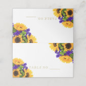 Sonnenblumen-Platzkarten Platzkarte (Außenseite Aufgefaltet)