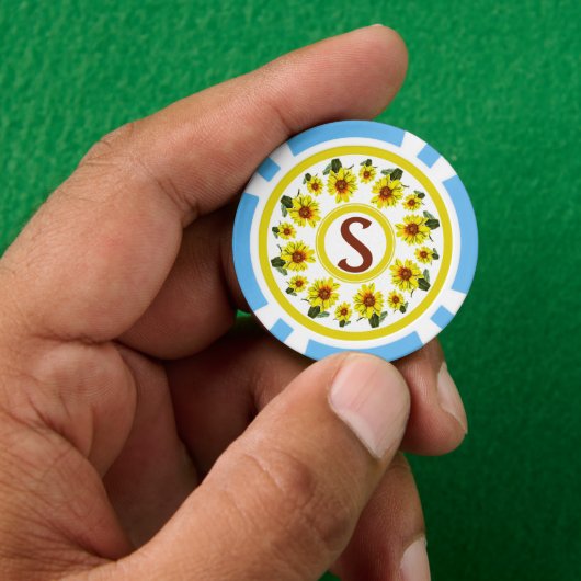 Sonnenblumen-Pokerchip Pokerchips (Hand)