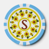 Sonnenblumen-Pokerchip Pokerchips (Vorderseite)