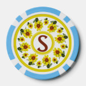 Sonnenblumen-Pokerchip Pokerchips (Rückseite)