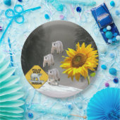 Sonnenblumen Polar Bären Blumenpapier Teller (Party)
