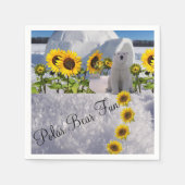 Sonnenblumen Polar Bear Paper Napkins Serviette (Vorderseite)