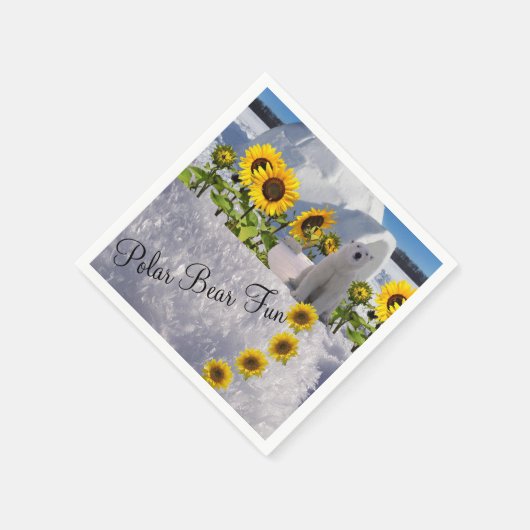 Sonnenblumen Polar Bear Paper Napkins Serviette (Ecke)