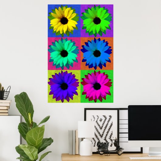 Sonnenblumen Pop Art Poster (Heimbüro)