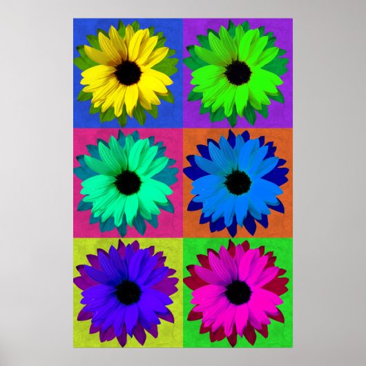 Sonnenblumen Pop Art Poster (Vorne)