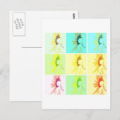 Sonnenblumen Pop Art Postkarte (Vorne/Hinten)