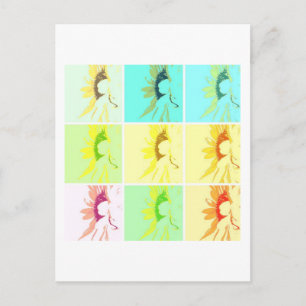 Sonnenblumen Pop Art Postkarte