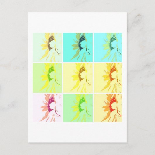Sonnenblumen Pop Art Postkarte (Vorderseite)