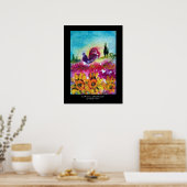 SONNENBLUMEN, POPPIEN UND SCHWARZE ROOSTER POSTER (Küche)