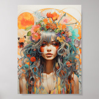 Sonnenblumen-Porträt Poster