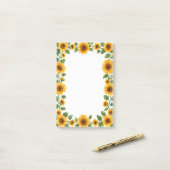 Sonnenblumen Post-it Klebezettel (Auf Schreibtisch)