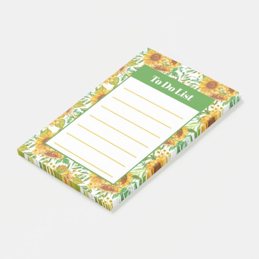 Sonnenblumen Post-it Klebezettel (angewinkelt)