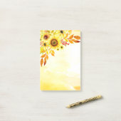 Sonnenblumen Post-it Klebezettel (Auf Schreibtisch)
