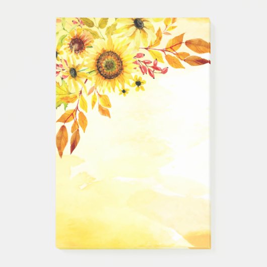 Sonnenblumen Post-it Klebezettel (Vorderseite)