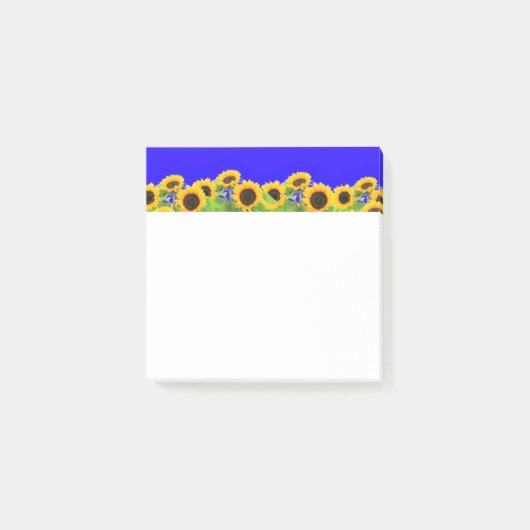 Sonnenblumen Post it Notes Ukraine Flaggenfarben Post-it Klebezettel (Vorderseite)