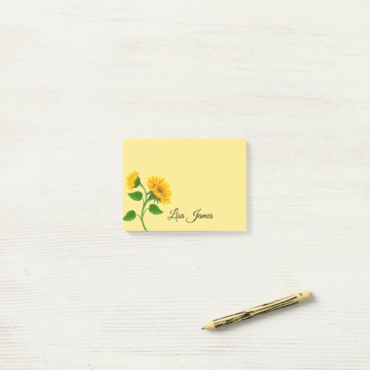 Sonnenblumen Posten-es-Anmerkungen Post-it Klebezettel (Auf Schreibtisch)