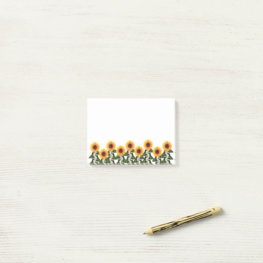 Sonnenblumen Posten-es-Anmerkungen Post-it Klebezettel (Auf Schreibtisch)