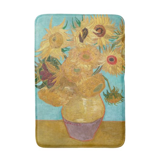 Sonnenblumen, postimpressionistisches Stillleben-G Badematte (Vorderseite Vertikal)