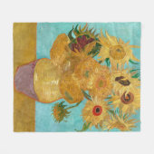 Sonnenblumen, postimpressionistisches Stillleben-G Fleecedecke (Vorderseite (Horizontal))