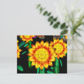 Sonnenblumen Postkarte (Stehend Vorderseite)