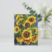 Sonnenblumen Postkarte (Stehend Vorderseite)