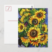 Sonnenblumen Postkarte (Vorne/Hinten)